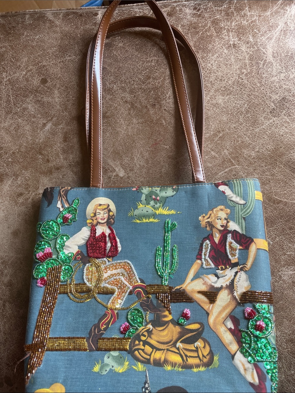 Western/ Cowgirl Blue Decorated Purse. Really Cute Abd Great Condition.